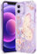 CASBST Compatible with iPhone 12 Case, Clear Case with Cute Butterfly Pattern Design for Girls Women, Slim Soft TPU Shockproof Protective Aesthetic Cover for iPhone 12 (Light Pink Butterfly)