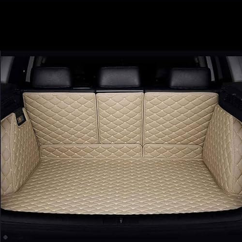 Vollabdeckung Auto Kofferraummatten Für Opel Insignia B Grand Sport Tourer Wagon 2017-2022, Leder Kofferraumwanne Kofferraum Cargo wasserdichte Innen Kofferraum Schutzmatte,F/Beige