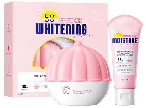Sonnencreme Set SPF50+ PA+++ mit Aloe Vera Gel – Wasserdichte Sonnenschutzcreme & After Sun Pflege im Geschenkset – Erfrischender UVA/UVB Schutz für Gesicht & Körper