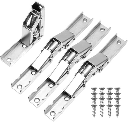 4 Stück Scharniere Klappbar, 90 Grad Scharniere für Schranktüren, Edelstahl Türscharniere, Klappscharnier mit Anschrauben, Schrankscharnier für Kleiderschrank und Tisch
