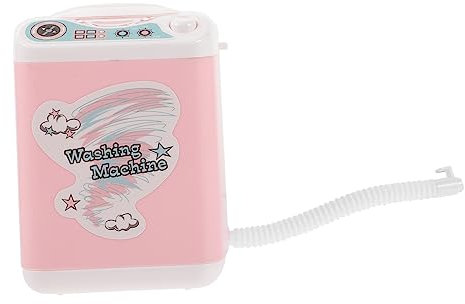 ZUNOXAZ Mini Waschmaschinen Spielzeug Für Elektronische Simulation Waschmaschine Und Reinigen Von Kosmetikpinsel Zubehör Für Rollenspiele Und Puppenhäuser Batterien