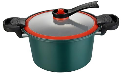 Mikrodrucktopf, 3, 5 l Mini -Mini -Schnellkochtopf mit Schlossgriffen & Deckel, nicht stehender schneller Heiztopf für Gas, Induktion, Elektroöfen (grün)