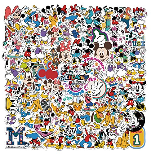 100PCS Cartoon Style Mickey Stickers Pack for Kids, Waterproof Vinyl Stickers for Laptop Water Bottle Luggage Snowboard Bicycle Skateboard Decal, Stickers for School Rewards, Party Favors