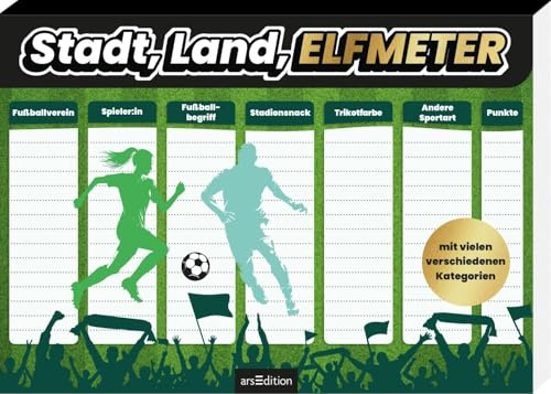 Stadt, Land, Elfmeter: Mit vielen verschiedenen Kategorien | Spieleblock mit über 90 Vorlagen und vielen verschiedenen Rubriken zum Thema Fußball