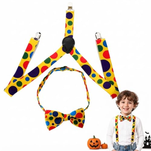 Ensemble Costume Clown Enfant 1 Ensemble Nœud Bretelles Ceinture