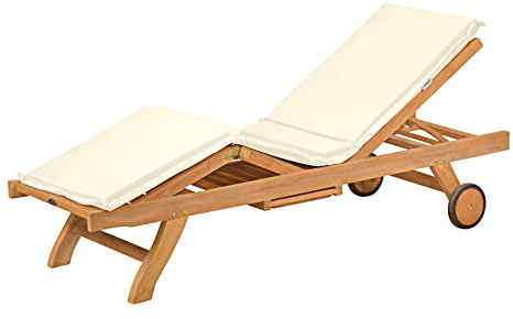 Liegenauflage Auflage für Gartenliege altweiß Creme beige Premium Made in Germany