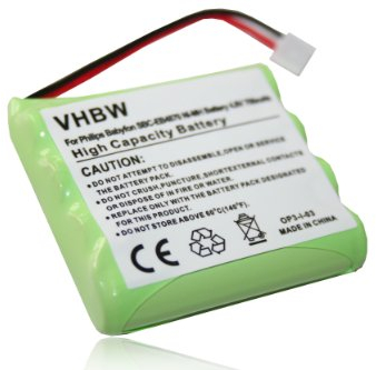 vhbw Akku kompatibel mit Philips Babyphone BC-EB4880 E2005, BC-EB4870 E2005, SBC-EB4870 A1507 Babyphone Babytalker (700 mAh, 4,8 V, NiMH)