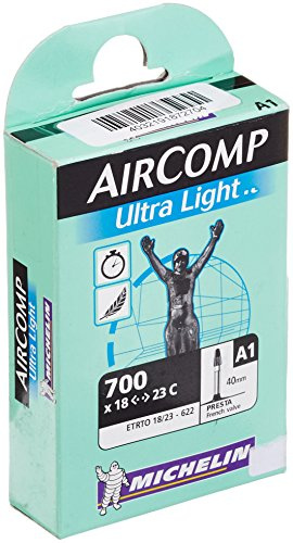 Michelin Fahrradschlauch A1 Aircomp Ultralight 18/23-622, SV 40 mm, 28 Zoll, 1132812000