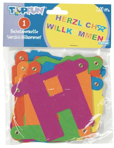 3x Girlande Herzlich Willkommen 2,0m