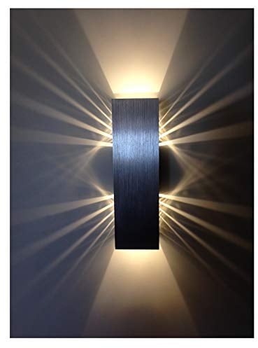 SpiceLED Wandleuchte | ShineLED-6 | 2x3W Warmweiß | hell silbernes Gehäuse | Schatteneffekt | High-Power LED Wandlampe dimmbar