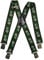 Olata Heavy Duty Herren-Hosenträger X-Form mit Edelweiß Muster – 4 cm. Dunkelgrün