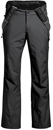 Maier Sports Anton Light, Leichte Herren Skihose, Wasserdichte Schneehose mit Hosenträgern, Stretchmaterial und verstellbarer Bund, PFC-frei, mTEX Wetterschutz, Schwarz, Gr. 24 (W34/L30)