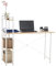 CLP Escritorio PoE De Madera con Estantería Lateral Movible I Mesa De Estudio con Estructura Metálica & 4 Estantes, Color:Natura