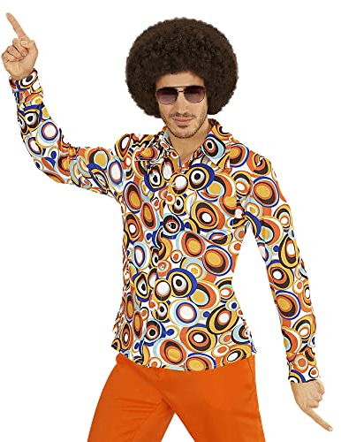 W WIDMANN MILANO Mode festive - Chemise années 70, chemise pour homme, style disco, costumes de carnaval