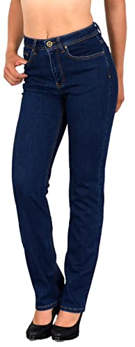 ESRA Stretch Damen Jeans Hose High Waist Jeans Damen Straight Leg Hose bis Übergröße G300