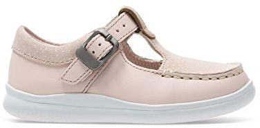 Clarks Cloud Rosa T, Girls’ Low-Top Sneakers, Pink (Pink Leather -), 8 Child UK (25.5 EU)