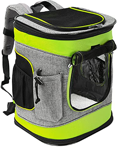 Kato Tirrinia Haustier Hund Träger Rucksack, Haustier Tragetasche mit Mesh für mittelgroße Hunde Katzen, 1.5lbs Welpen Träger tragbare Reisetasche