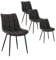 WOLTU Esszimmerstühle 4er Set Küchenstuhl Polsterstuhl Wohnzimmerstuhl Sessel mit Rückenlehne, Sitzfläche aus Kunstleder, Metallbeine, Antiklederoptik, Anthrazit BH207an-4
