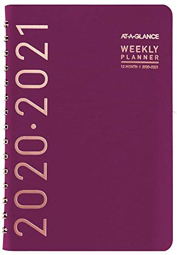 Akademischer Planer 2020–2021, AT-A-Blick, Wochen- und Monatsplaner, 12,7 x 20,3 cm, klein, Contempo, Wein (70101X59)