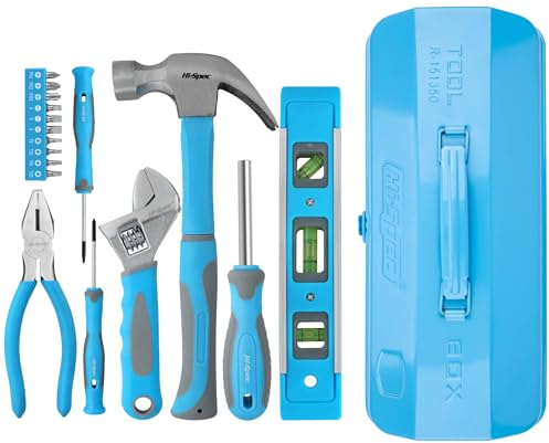 Hi-Spec Maletin de Herramientas Manuales de 40 Piezas. Juego de Herramientas Completa de Mano para el Hogar y la Oficina. Para Bricolaje y Reparaciones. Incluye Estuche Compacto