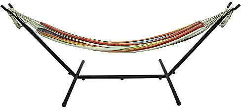 Hängematte mit Gestell Hängesessel Gestell Stabiler Metall mit Tragetasche für Outdoor/Indoor, Belastbarkeit bis 200 kg