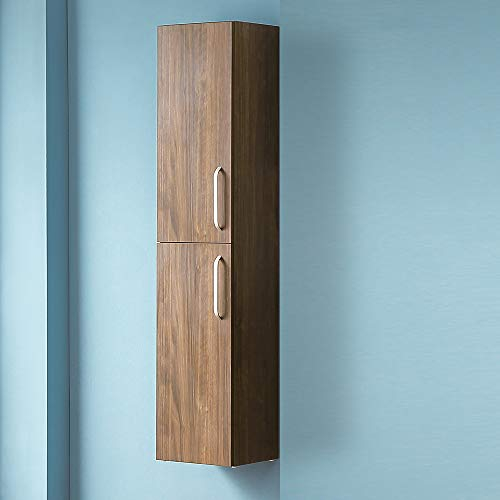 Aica Sanitär Hochschrank 142 cm Hängeschrank Badschrank Badezimmer Schrank Walnuss