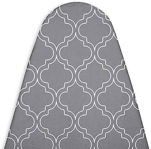 Encasa Homes di ricambio Copri asse da stiro con imbottitura in feltro da 3 mm, coulisse di serraggio (si adatta a schede Medium di 125 x 39 cm) riflettente al calore, stampato - Piastrelle grigie