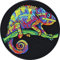 Aufnäher psychedelische Chamäleon Leguan Aufbügler Gecko Aufkleber gestickter Echsen Patch Chameleon Tattoo Maori Textil Deko Bügelbild Applikation zum annähen/aufbügeln 70x70mm