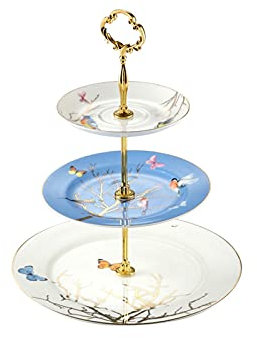 alzata per dolci Tavolo da dessert in ceramica in ceramica multistrato in ceramica elegante tappo di visualizzazione del cupcake e vassoio multiuso e frutta vassoio da portata con manico porta torte