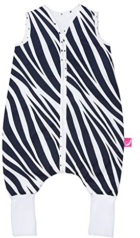 Mother hood Babyschlafsack aus Baumwolle mit Beinen gefüttert von Motherhood - kuscheliger Babyschlafsack Öko Tex Standard TOG 2, Größe: 1,5-2,5 Jahre, Zebra dunkelblau