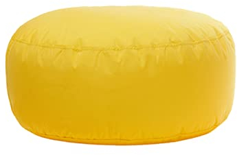 Bruni Pouf Sitzhocker M in Gelb – runder Sitzpouf, Indoor und Outdoor als Fußhocker, Yoga-Sitzkissen, Meditationskissen geeignet, in Deutschland gefertigt