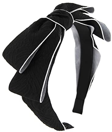 axy Haarreif mit große Schleife 17 cm x 5 cm - Wunderschön Stirnband Haarschmuck Haarreifen HRS4 (Schwarz)