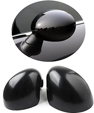 MINI R55-R61 coques de rétroviseurs latéraux, Extérieur Miroir Décor pour Mini Cooper One/S/JCW série R R55 R56 R57 R58 R59 R60 R61(Noir brillant, rétroviseur latéral rabattable électriquement)
