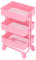 Natudeco 1:12 Mini Dollhouse 3 Tier Lagerregal Trolley Rack Miniatur Handwagen mit Rädern Küchenmöbel Dekoration für Puppenhaus(Rosa)