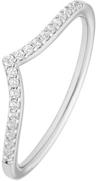 Lucardi - Damen - Ring mit Plattierung - 925 Silber - Zirkonia - Silberfarbig- 16.5/52 mm - Nickelfrei