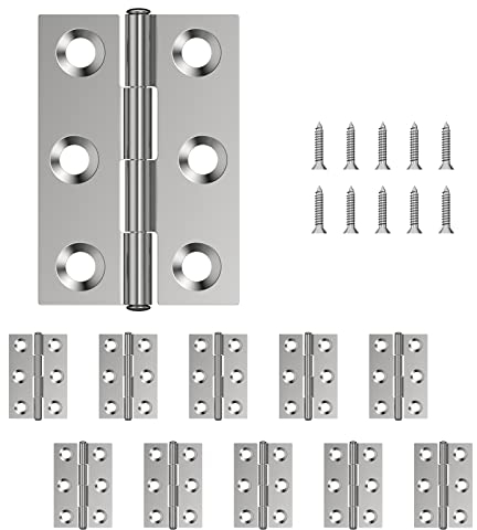 goldenwarm goledenwarm 10 Stücke Türscharnier Edelstahl Scharniere Steckverbinder Klappbar mit 60 Schrauben