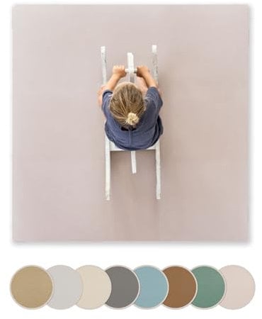 Toddlekind Baby-Puzzlematten, 9-TLG. mit Randteilen, ungiftige Schaumstoffmatten, für Bauchzeit & Krabbeln, neutrale Farben, 45 × 45 cm je Teil, Gesamtfläche: 131 x 131 cm, Blush/Pink