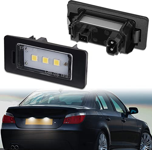 POPMOTORZ LED Kennzeichenbeleuchtung, 2 Stücke Nummernschildbeleuchtung 5050 SMD mit CanBus Fehlerfrei 6000K Xenon Weiß für E82 E88 E90 E91 E92 E93 E39 E60 E61 F10 F11 F18 X1 E84 X3 F25 X5 E70