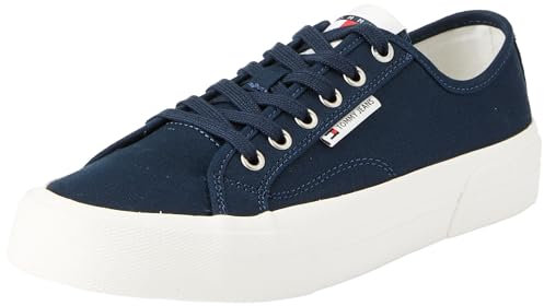 Tommy Jeans Hombre Sneaker vulcanizada Zapatillas, Azul (Dark Night Navy), 44