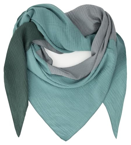 Gloop Damen XXL Strick Dreieck Schal Halstuch Baumwolle Musselin Schal ohne Kratze an Haut Made in Italy