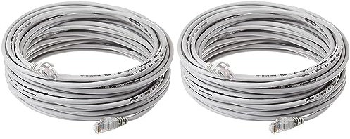 Amazon Basics Câble ethernet RJ45 cat5 de 15,2m (Lot de 2), Gris