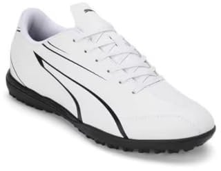 PUMA Unisex Youth Vitoria TT JR Soccer Shoe, PUMA White-PUMA Black, 5 UK