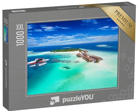 Puzzle 1000 Teile XXL „Wasserflugzeug im Anflug auf die Malediven“ – aus der Puzzle-Kollektion Malediven