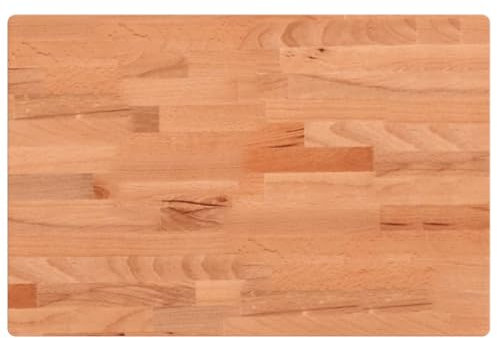 vidaXL Waschtischplatte, Multifunktional Arbeitsplatte mit 4 abgerundeten Ecken, Waschtischkonsole Tischplatte für Badezimmer, Holzplatte Platte Badmöbel, 80x40x4 cm Massivholz Buche