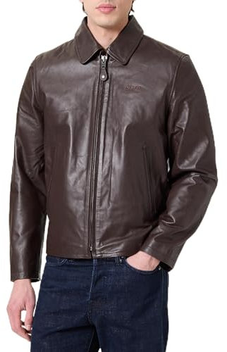 Schott NYC Lc5100 Giacca in Pelle, Marrone Scuro, L Uomo