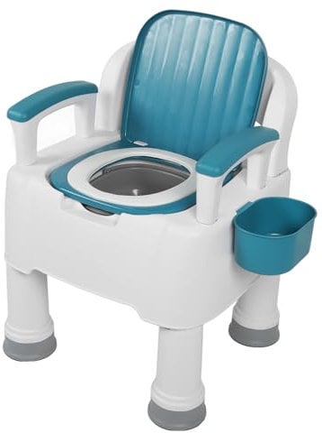 Portable Toilet, Toilet Seat Risers for Seniors With Handles, Portable Toilet for Adults, Mobile, Height Adjustable, PU Soft Cushion, Supports Weighing Up to 150kg, for Disabled