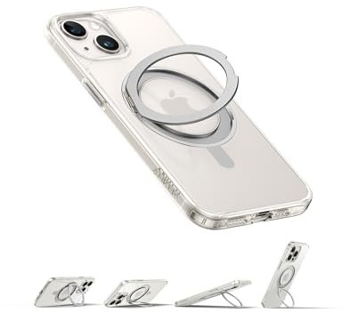 Anker magnetische Handyhülle, FlexStand Handy-Case, rutschfeste und sturzsichere Schutzhülle mit Standring, iPhone kompatibel mit MagSafe, exklusiv für iPhone 15 15,5cm entwickelt
