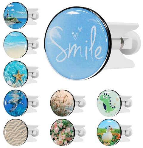 kurkip Universal Waschbeckenstöpsel 40mm Chrom Abflussstopfen – aus Messing, Einstellbare Gummi Stöpsel Waschbecken, Geeignet für Alle Waschbecken und Bidets, Rostfrei & Dicht, Lächeln