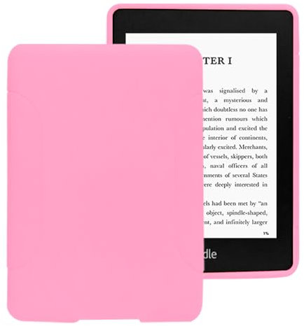 Étui pour Kindle Paperwhite (12ème génération, sortie en 2024) – Coque de protection fine en gel TPU pour liseuse Kindle Paperwhite 7 (rose)