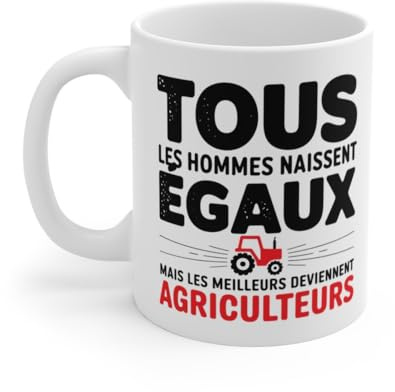 Mug Tasse Agriculteur Tous Les Hommes Naissent Égaux, mais Les Meilleurs Deviennent Agriculteurs Idée Cadeau drôle Taille 11oz